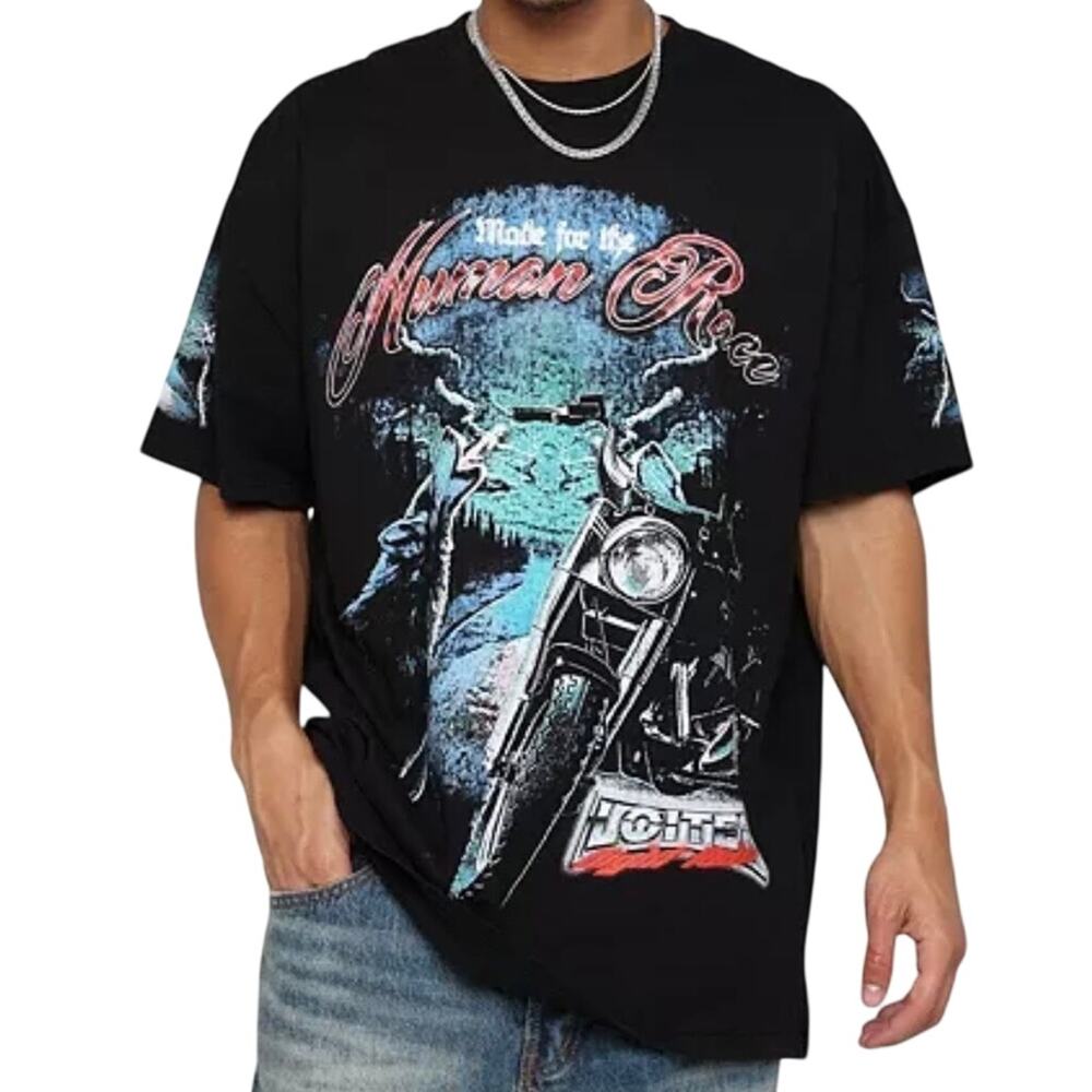 Loiter Midnight Route T-Shirt graphic front back Biker motorcycle moto cotton S